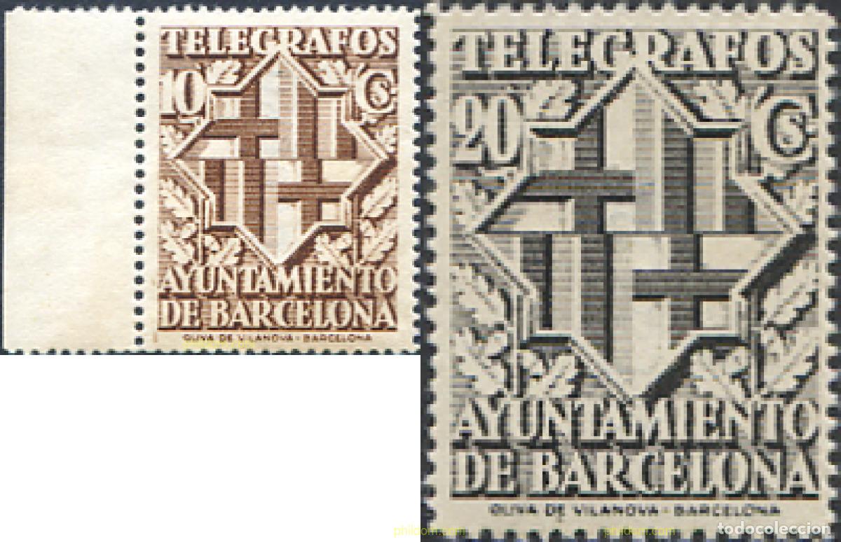 Sellos: 271479 MNH ESPA&Ntilde;A. Barcelona 1941 ESCUDO DE LA CIUDAD DE BARCELONA