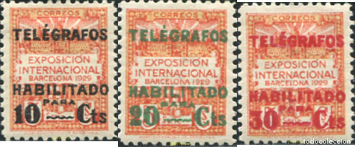 Sellos: 612651 HINGED ESPA&Ntilde;A. Barcelona 1930 TELEGRAFOS