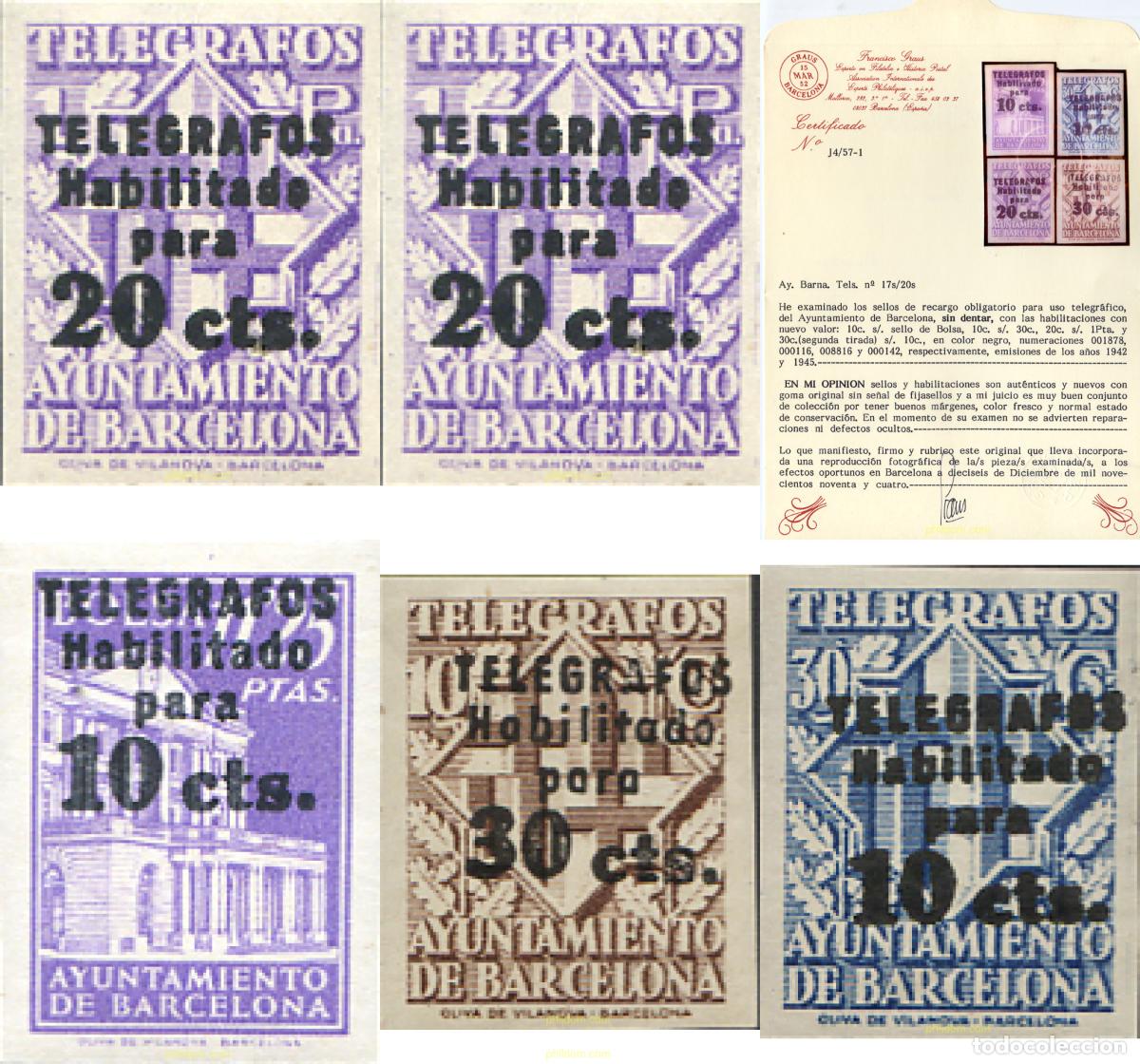 Sellos: 140671 MNH ESPA&Ntilde;A. Barcelona 1942 TELEGRAFOS