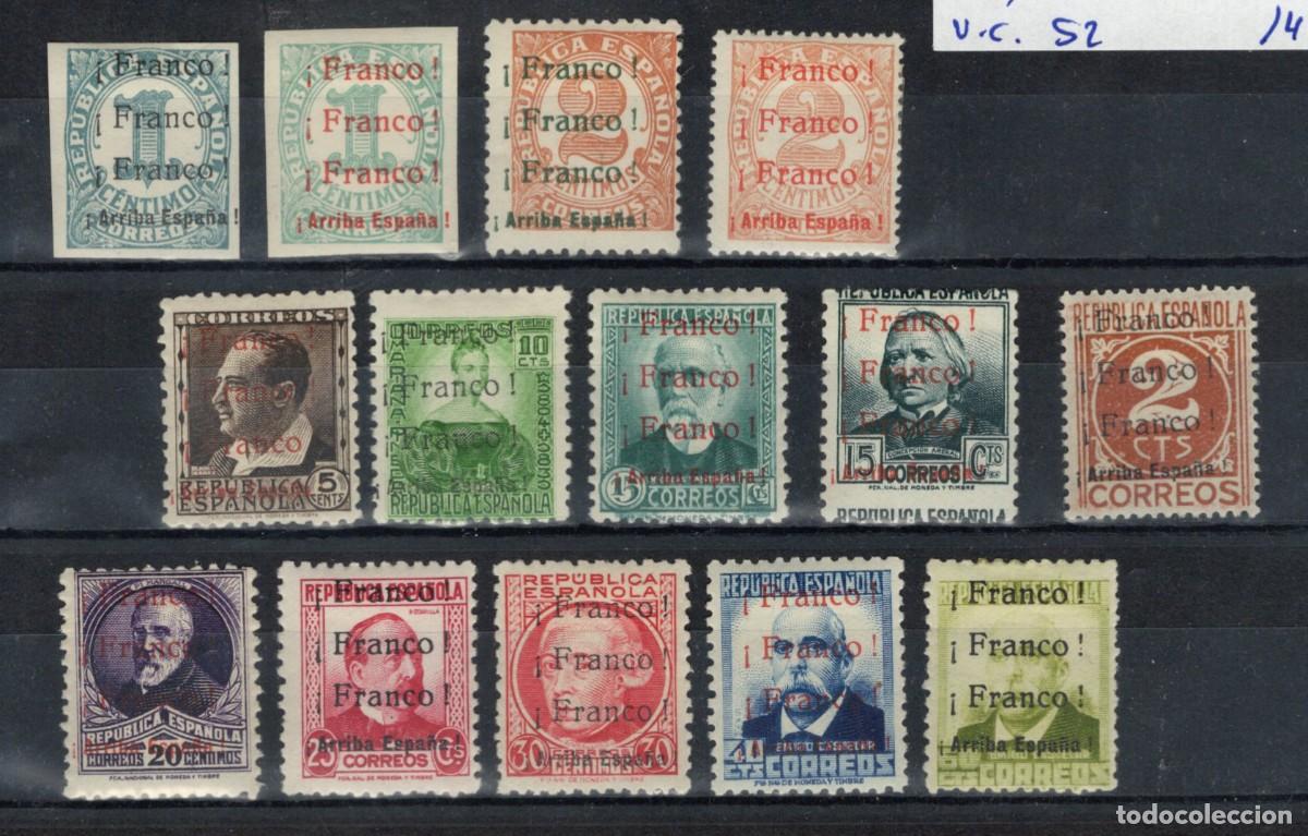 Stamps: PAT82 Sellos Espa&ntilde;a a&ntilde;o 1937 emisiones locales JEREZ DE LA FRONTERA EDIFIL 1/14* v.c. 52 &euro;