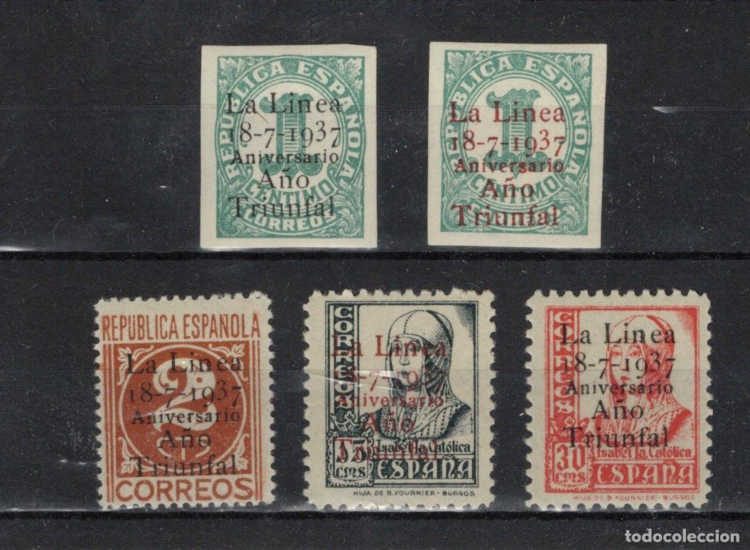 Stamps: PAT91 Sellos Espa&ntilde;a a&ntilde;o 1937 emisiones locales LA LINEA DE LA CONCEPCION EDIFIL 31/35* v.c. 49 &euro;