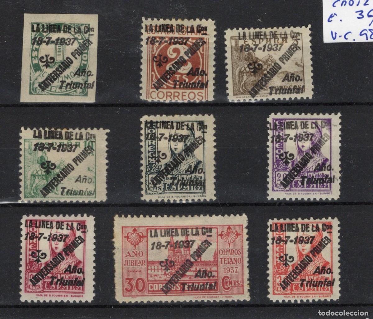 Stamps: PAT92 Sellos Espa&ntilde;a a&ntilde;o 1937 emisiones locales LA LINEA DE LA CONCEPCION EDIFIL 36/44* v.c. 98 &euro;