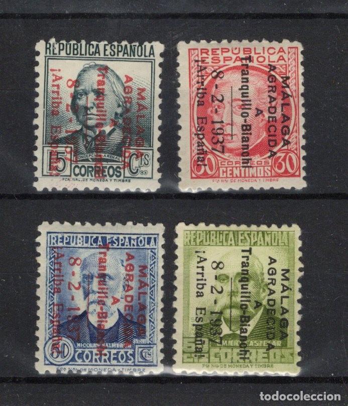 Stamps: PAT103 Sellos Espa&ntilde;a a&ntilde;o 1937 emisiones locales MALAGA EDIFIL 25/28* v.c. 6 &euro;
