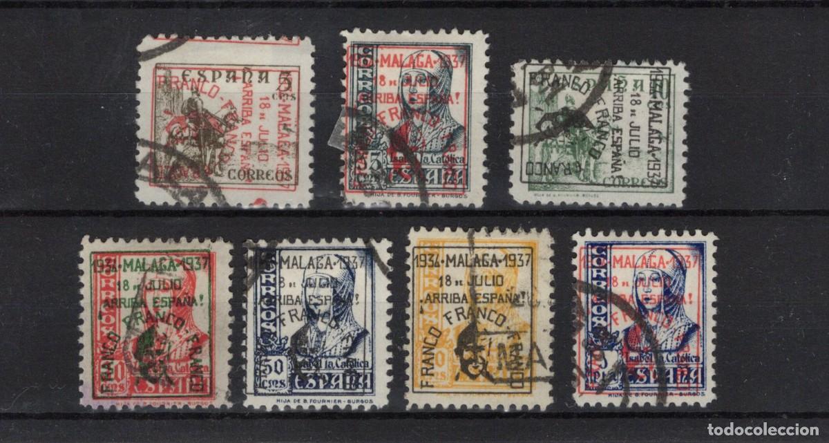 Stamps: PAT105 Sellos Espa&ntilde;a a&ntilde;o 1937 emisiones locales MALAGA EDIFIL 41/47&ordm; v.c. 8.25 &euro;