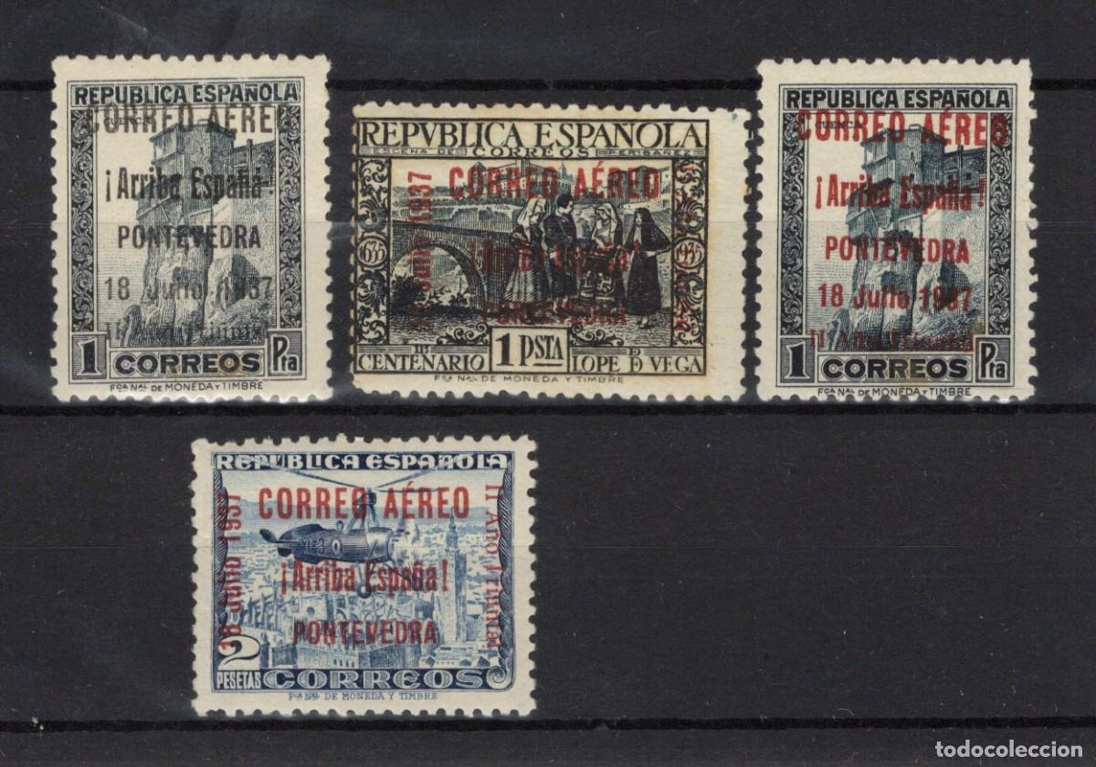 Briefmarken: PAT134 Sellos Espa&ntilde;a a&ntilde;o 1937 emisiones locales PONTEVEDRA EDIFIL 28/31* valores marquillad v.c. 408