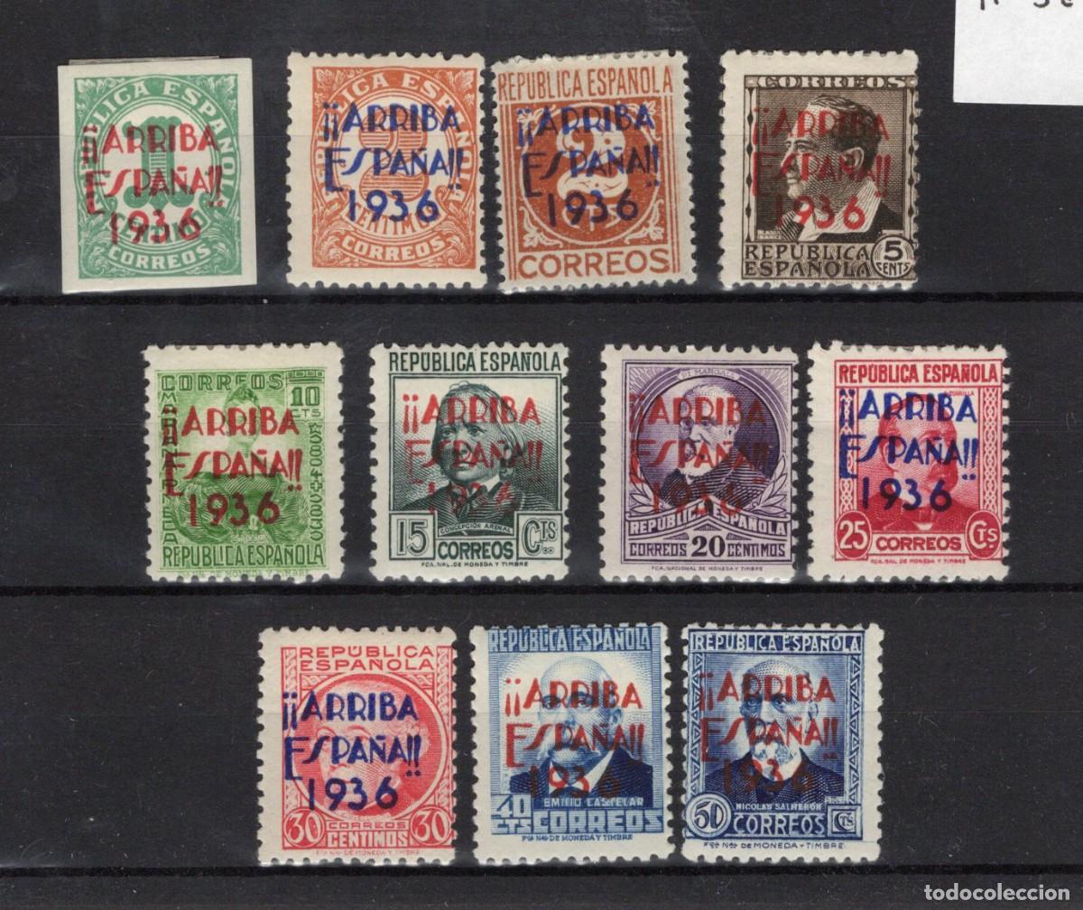 Selos: PAT139 Sellos Espa&ntilde;a a&ntilde;o 1936 emisiones locales SAN SEBASTIAN 11 sellos de la primera serie