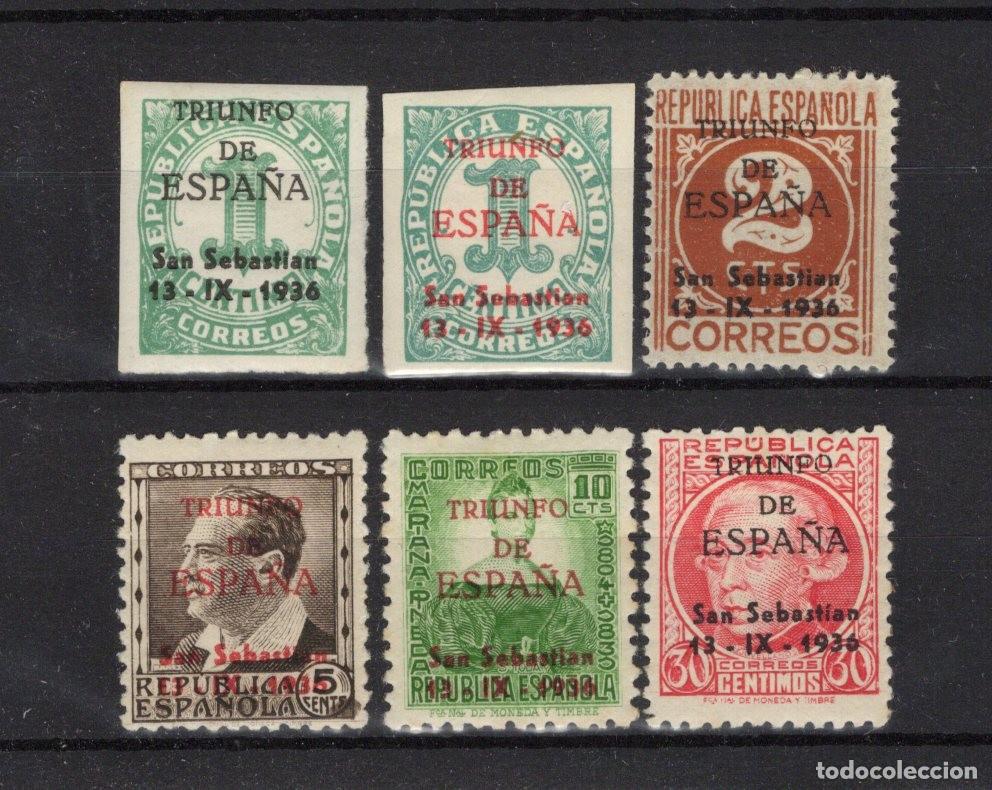 Stamps: PAT150 Sellos Espa&ntilde;a a&ntilde;o 1937 emisiones locales SAN SEBASTIAN EDIFIL 62/67* v.c. 48 &euro;