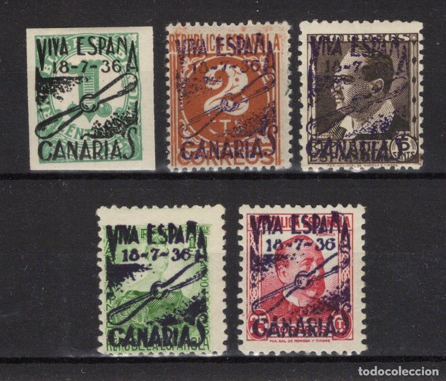 Stamps: PAT152 Sellos Espa&ntilde;a a&ntilde;o 1937 emisiones locales SANTA CRUZ TENERIFE EDIFIL 10/14* v.c. 125 &euro;