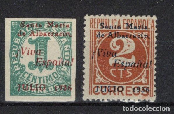 Francobolli: PAT154 Sellos Espa&ntilde;a a&ntilde;o 1937 emisiones locales ALBARRACIN EDIFIL 1/2** v.c. 5.50 &euro;