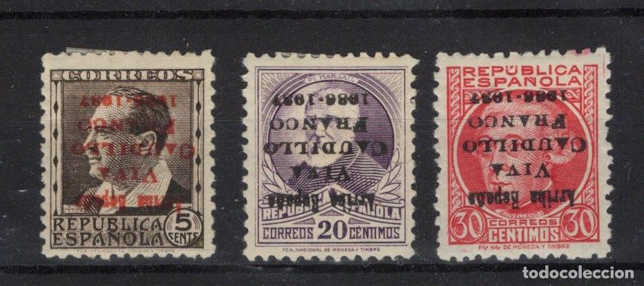 Selos: PAT161 Sellos Espa&ntilde;a a&ntilde;o 1937 emisiones locales SANTANDER EDIFIL 4hi* 7hi* 9hi* sob. invert. v.c. 84