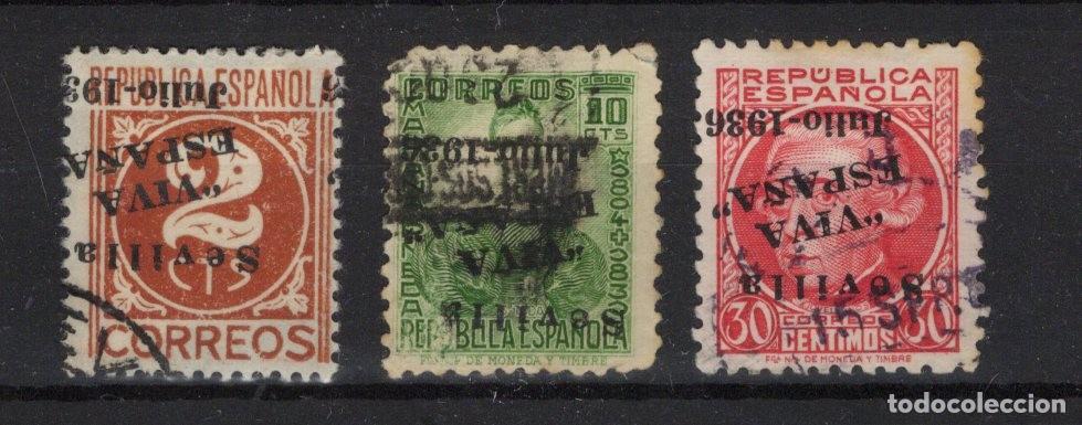 Briefmarken: PAT171 Sellos Espa&ntilde;a a&ntilde;o 1936 emisiones locales SEVILLA EDIFIL 19hi&ordm; 21hi&ordm; 25hi&ordm; v.c. 17.25 &euro;