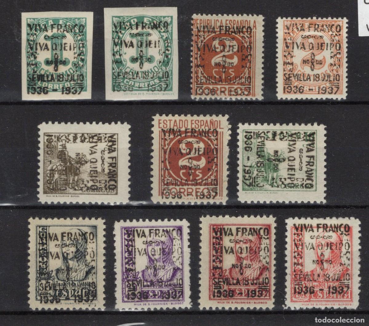 Briefmarken: PAT177 Sellos Espa&ntilde;a a&ntilde;o 1937 emisiones locales SEVILLA EDIFIL 69/79* v.c. 18.50 &euro;
