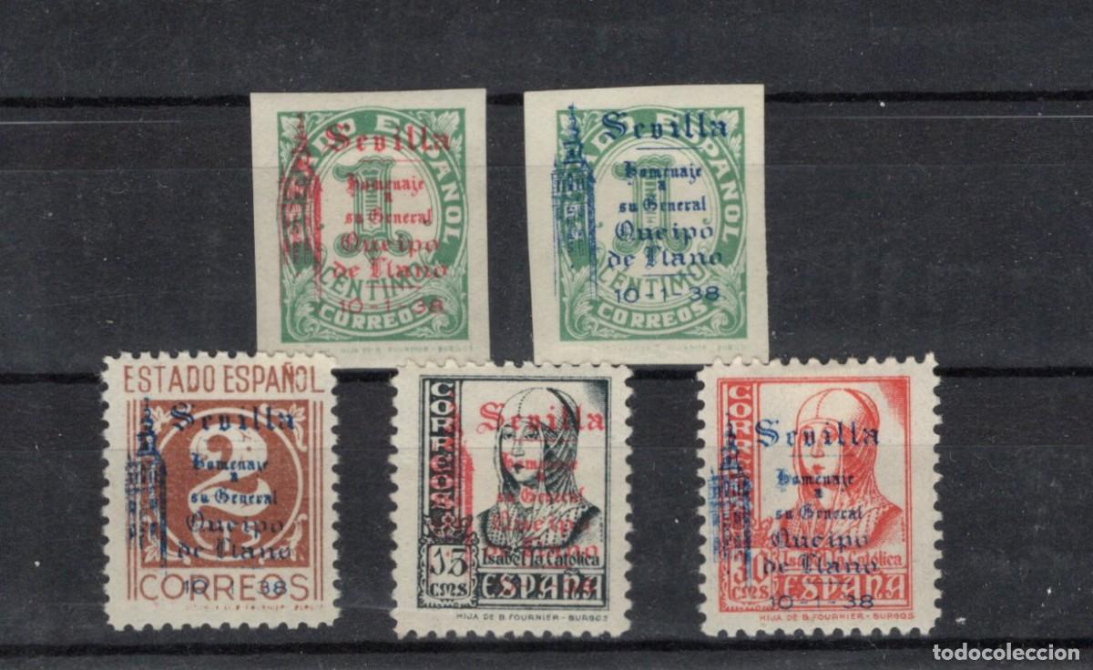 Selos: PAT179 Sellos Espa&ntilde;a a&ntilde;o 1938 emisiones locales SEVILLA EDIFIL 80/84* v.c. 8.70 &euro;