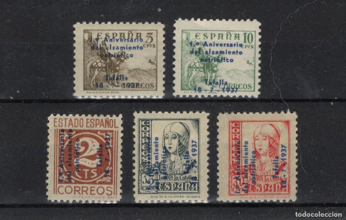 Briefmarken: PAT187 Sellos Espa&ntilde;a a&ntilde;o 1937 emisiones locales TAFALLA EDIFIL 1/5* v.c. 69 &euro;