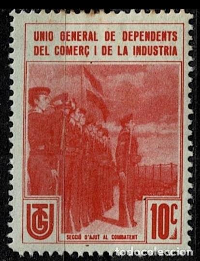 Sellos: Guerra Civil GG Tipo 2005-2014 (4) en COLOR ROJO (NO MENCIONADO) U.G.T. UNIO GENERAL DE DEPENDENTS D