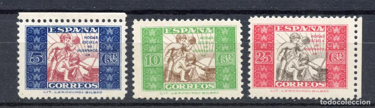 Sellos: ESPA&Ntilde;A. BENEFICENCIA. HU&Eacute;RFANOS DE CORREOS. EDIFIL N&ordm; 9/11* LEVE SE&Ntilde;AL DE FIJASELLOS