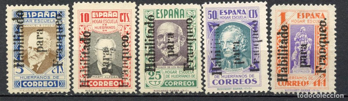Sellos: ESPA&Ntilde;A. BENEFICENCIA. HU&Eacute;RFANOS DE CORREOS. EDIFIL N&ordm; NE9/13 IMPERCEPTIBLE SE&Ntilde;AL DE FIJASELLOS