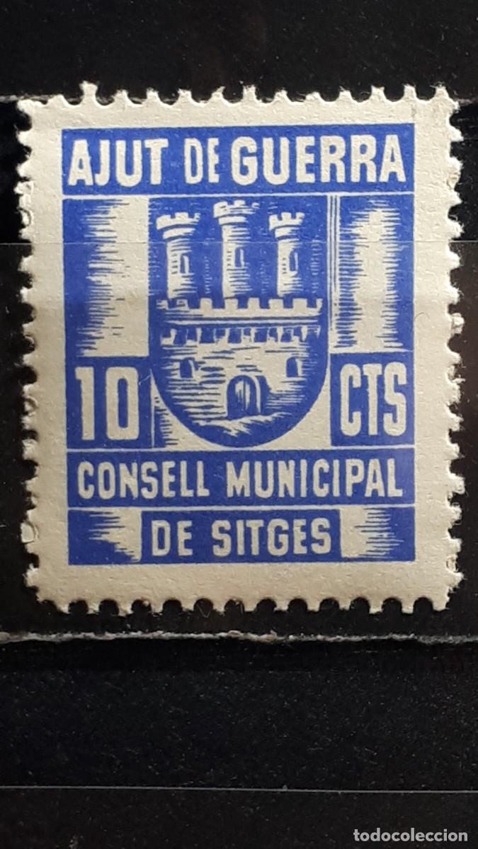 Sellos: ESPA&Ntilde;A. A&Ntilde;O 1937. ** LOCAL. SITGES.