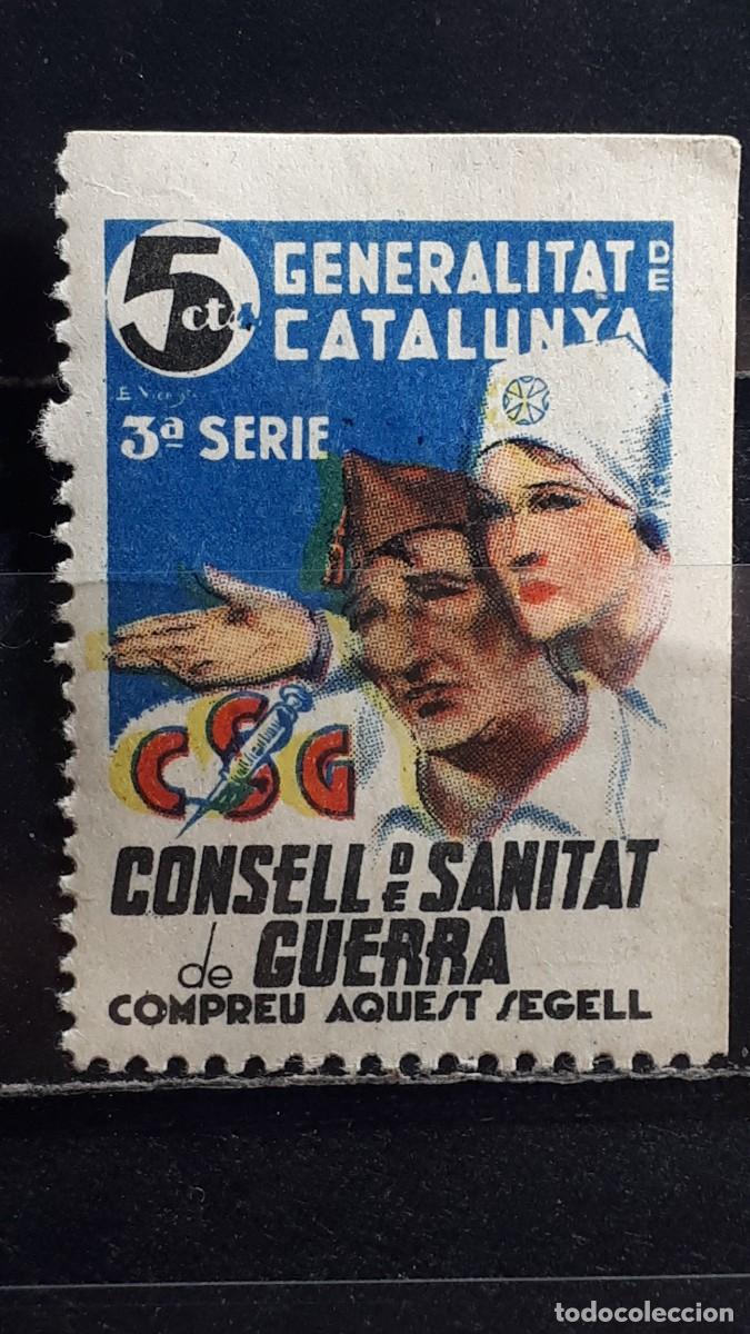 Sellos: ESPA&Ntilde;A. A&Ntilde;O 1936. * *. LOCAL. CATALU&Ntilde;A
