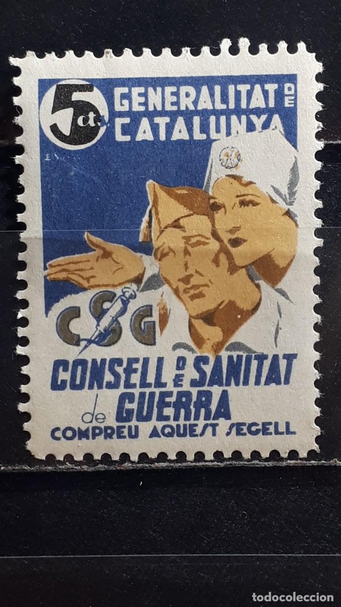 Sellos: ESPA&Ntilde;A. A&Ntilde;O 1936. * *. LOCAL. CATALU&Ntilde;A