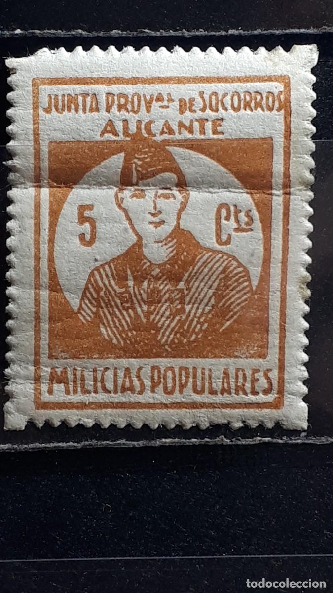Sellos: ESPA&Ntilde;A. A&Ntilde;O 1937. **. LOCAL. ALICANTE
