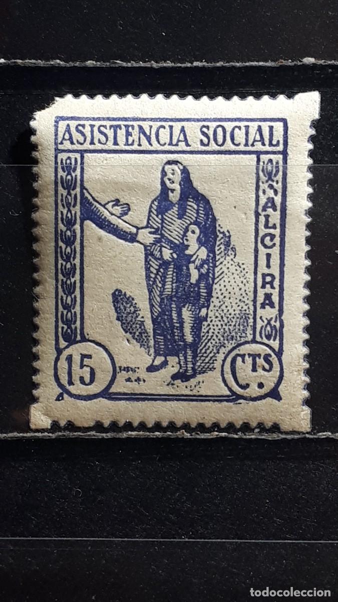 Sellos: ESPA&Ntilde;A. A&Ntilde;O 1937. **. LOCAL. ALCIRA ALICANTE