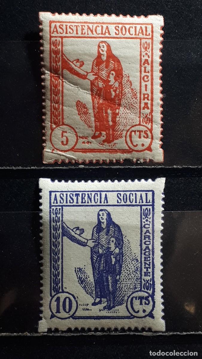 Sellos: ESPA&Ntilde;A. A&Ntilde;O 1937. **. LOCAL. ALCIRA ALICANTE
