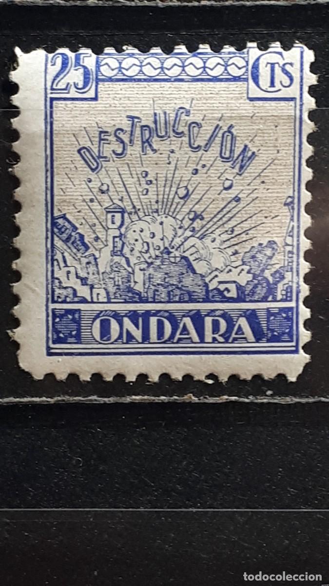 Sellos: ESPA&Ntilde;A. A&Ntilde;O 1937. **. LOCAL. ONDARA.