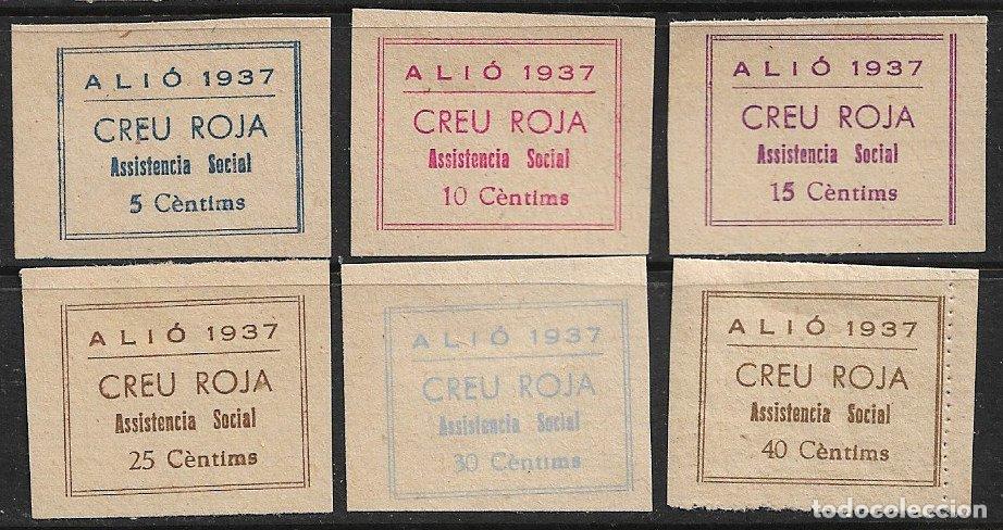 Sellos: Guerra Civil, Sellos locales, 1937 Ali&oacute;, TARRAGONA, no FESOFI, Cruz Roja, Asistencia Social (*)