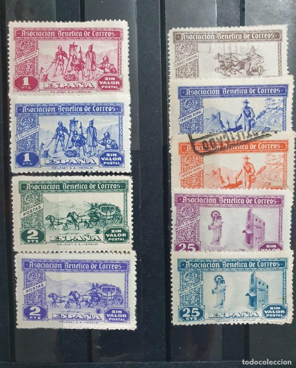 Sellos: LOTE SELLOS ASOCIACION BENEFICA CORREOS 1944