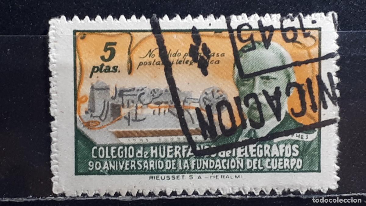 Sellos: ESPA&Ntilde;A. A&Ntilde;O 1945. &deg;. BENEFICENCIA de Telegrafos