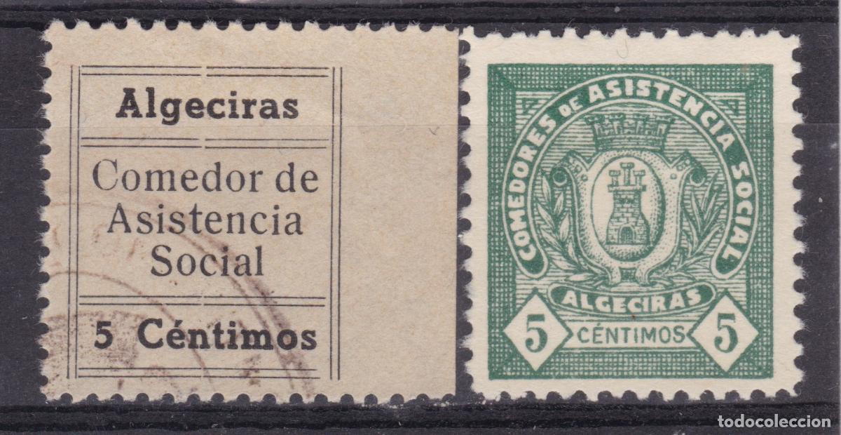 Sellos: AA2-Guerra Civil .Local/ Ben&eacute;fico Comedores Asistencia Social ALGECIRAS x 2 Tipos