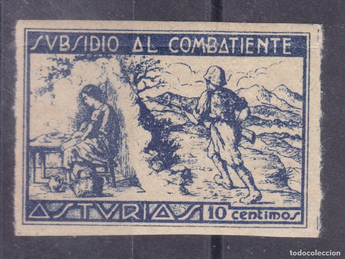 Sellos: AA2-Guerra Civil .Subsidio Combatiente ASTURIAS ** Sin Fijasellos
