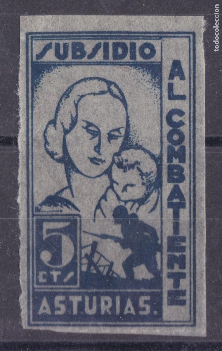 Stamps: AA3-Guerra Civil .Subsidio Combatiente ASTURIAS (*) Papel Cebolla