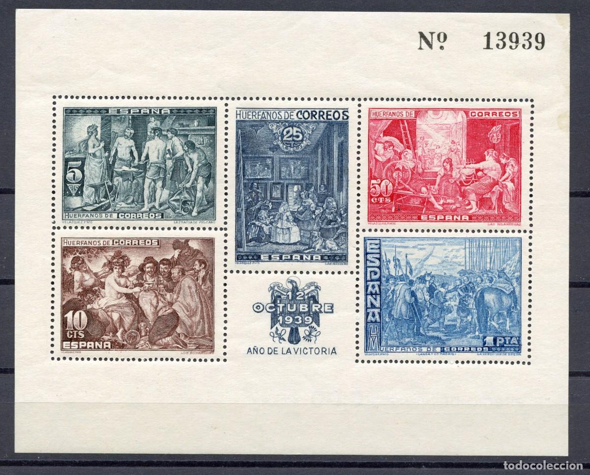 Sellos: ESPA&Ntilde;A BENEFICENCIA. HUERFANOS DE CORREOS. HOJITA HB N&ordm; 34**