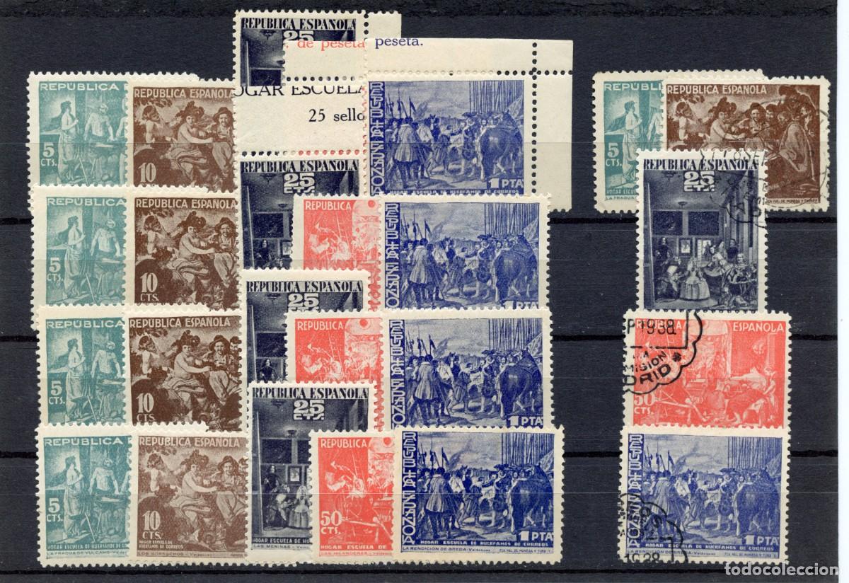Sellos: ESPA&Ntilde;A BENEFICENCIA. HUERFANOS DE CORREOS. 29/33 cuatro series ** y una usada primer d&iacute;a