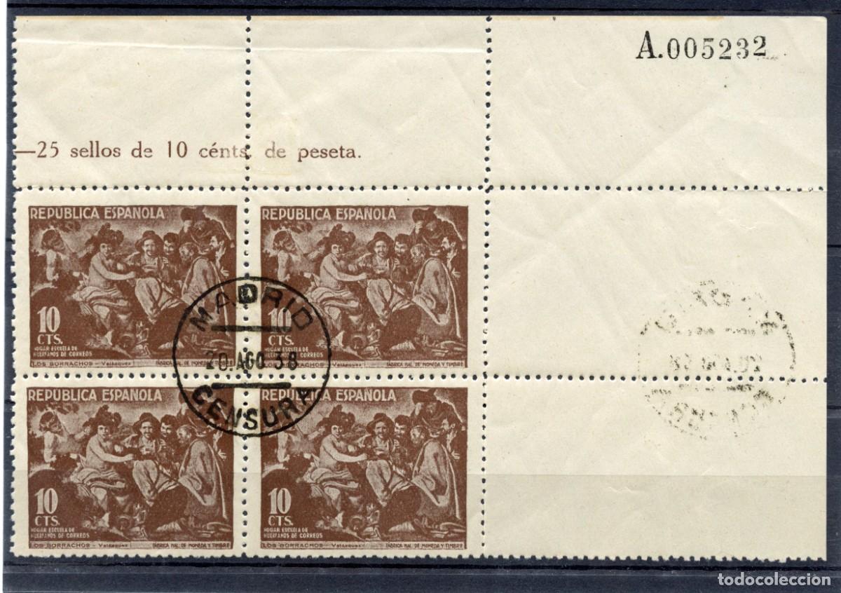 Sellos: ESPA&Ntilde;A BENEFICENCIA. HUERFANOS CORREOS N&ordm; 30 ESQUINA PLIEGO MATASELLOS FAVOR CON CENSURA REPUBLICANA