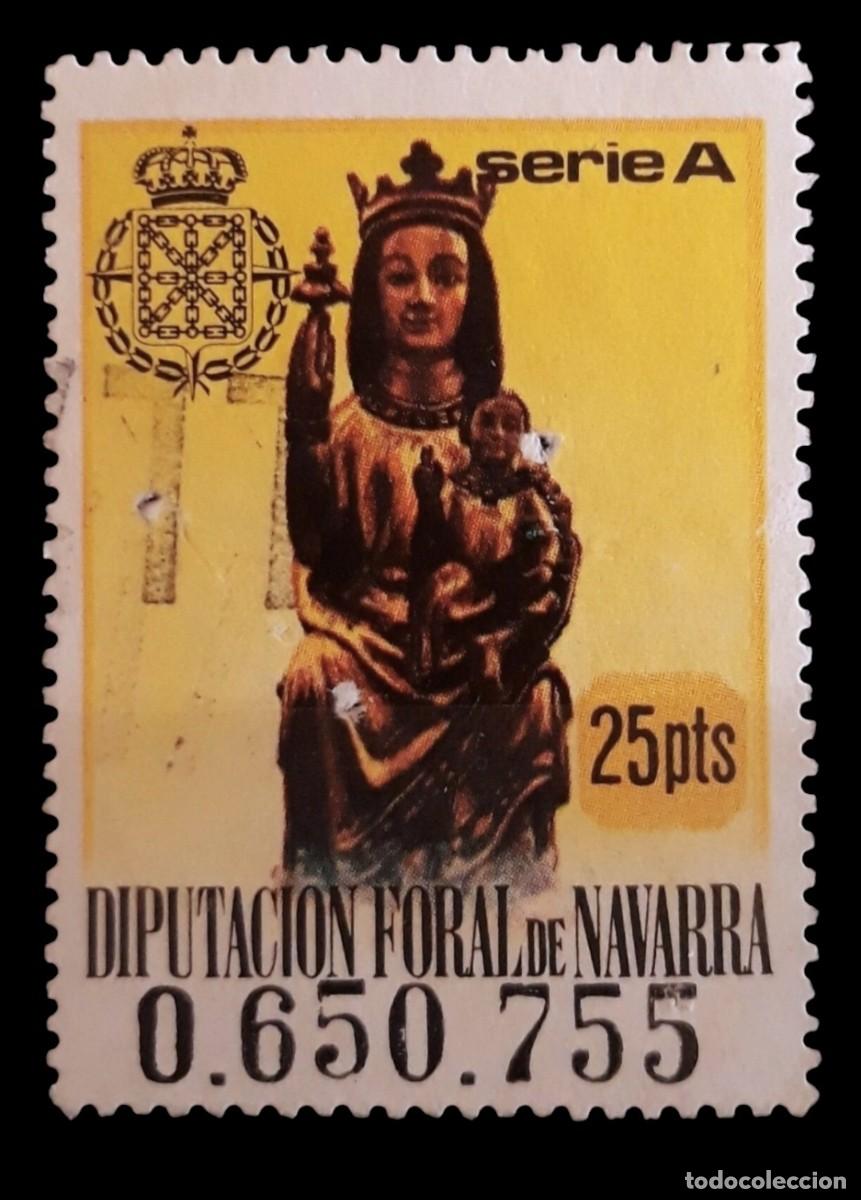 Sellos: ESPA&Ntilde;A 1976 SELLO FISCAL - DIPUTACI&Oacute;N FORAL DE NAVARRA. SERIE A 25 PTS. USADO.