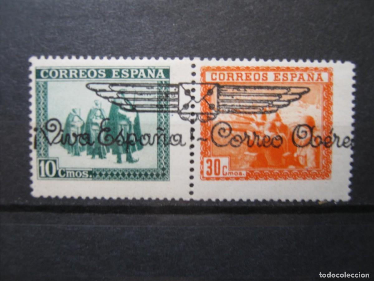 Selos: ESPA&Ntilde;A BURGOS EDIFIL 99 SOBRECARGADO VIVA ESPA&Ntilde;A CORREO A&Eacute;REO LH* MARQUILLADO LUJO.