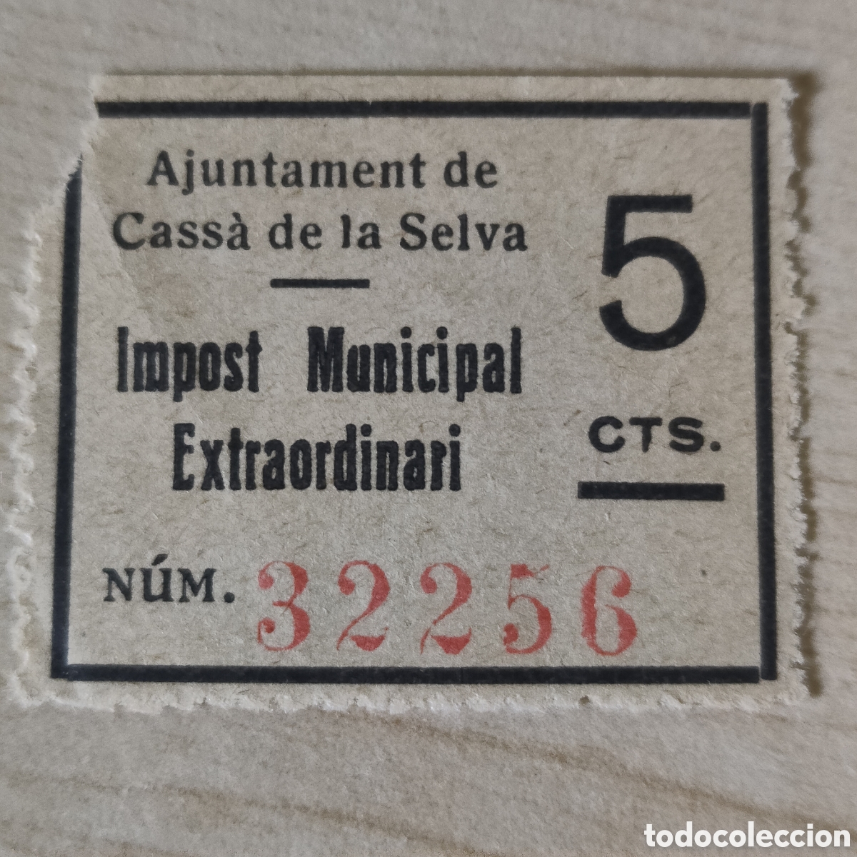 Sellos: a75 Girona Cassa de la Selva Impost Municipal EXTRAORDINARI Allepuz 7 Gerona