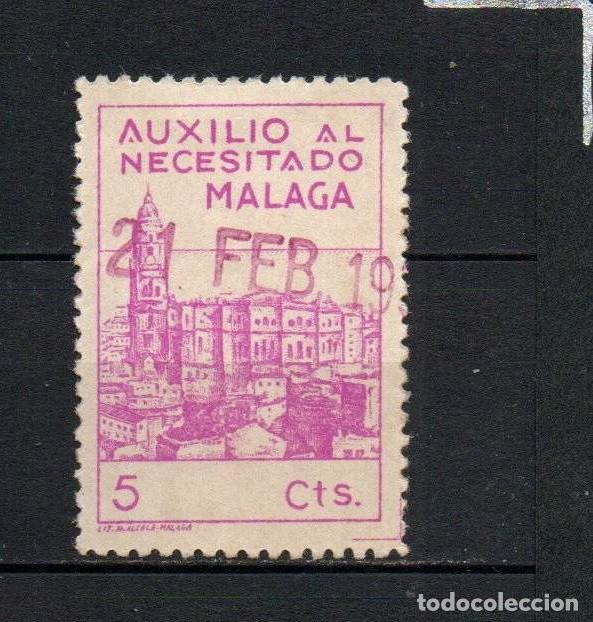 Sellos: Guerra civil. Auxilio al necesitado. Malaga. 5 cts. &ordm; LOT042