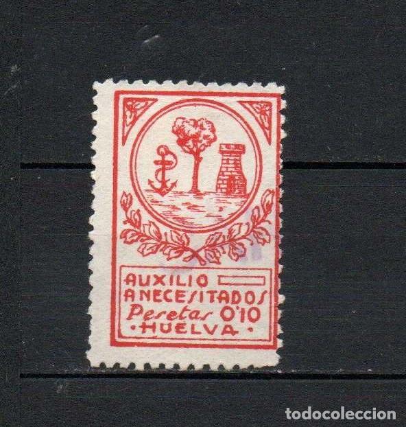 Sellos: Guerra civil. Auxilio a necesitados. Huelva. Pesetas 0.10 * LOT042