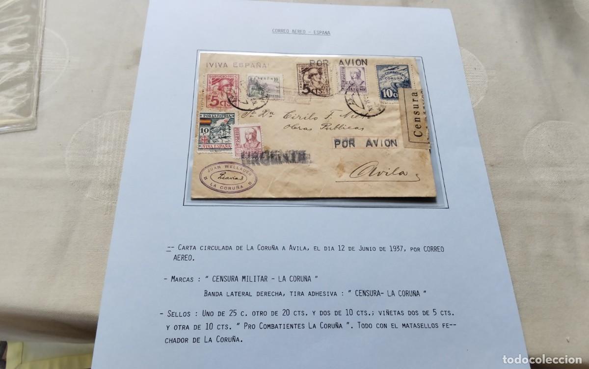 Sellos: LA CORU&Ntilde;A GUERRA CIVIL PIEZA UNICA DE COLECCIONISMO ALTISIMO VALOR POR SU RAREZA , VER DESCRIPCION