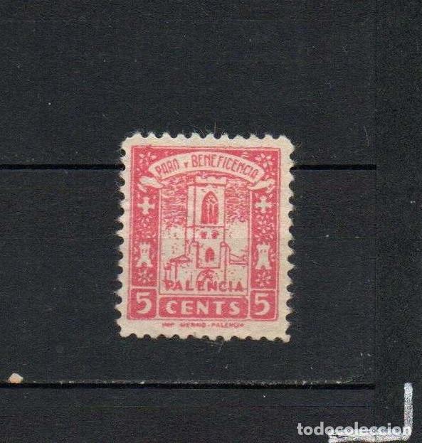 Sellos: Sello local guerra civil. Para beneficencia Palencia 5 cents. * LOT042