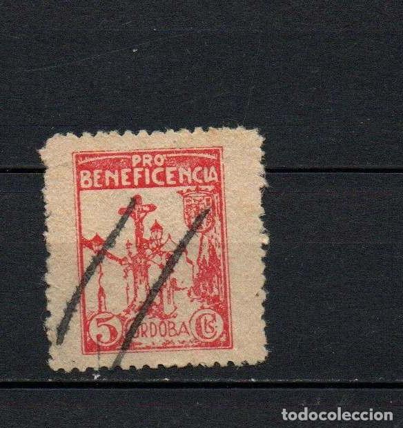 Sellos: Sello local guerra civil. Pro beneficencia Cordoba. 5 cts. &ordm; LOT042