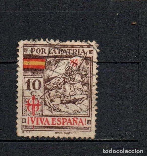 Sellos: Sello local guerra civil. La Coru&ntilde;a. Por la patria. Viva Espa&ntilde;a 10 c. &ordm; LOT042
