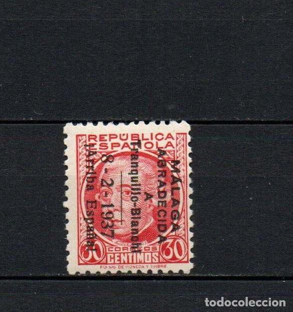 Briefmarken: Sello local guerra civil. Malaga agradecida a Tranquillo Bianchi LOT042 Emision patriotica