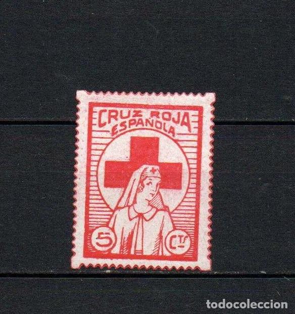 Sellos: Guerra civil. Vi&ntilde;eta republicana. Cruz roja espa&ntilde;ola. 5 cts. * LOT042