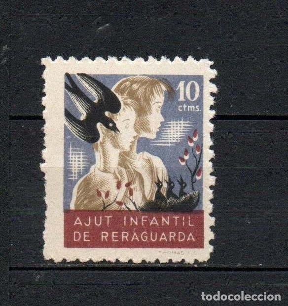 Sellos: Guerra civil. Vi&ntilde;eta republicana. Ajut infantil reraguarda. 10 ctms. ** LOT042