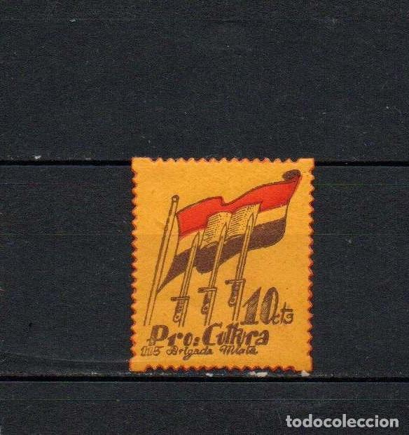 Sellos: Guerra civil. Vi&ntilde;eta republicana. Pro cultura. 115 Brigada Mixta. 10 cts. ** LOT042